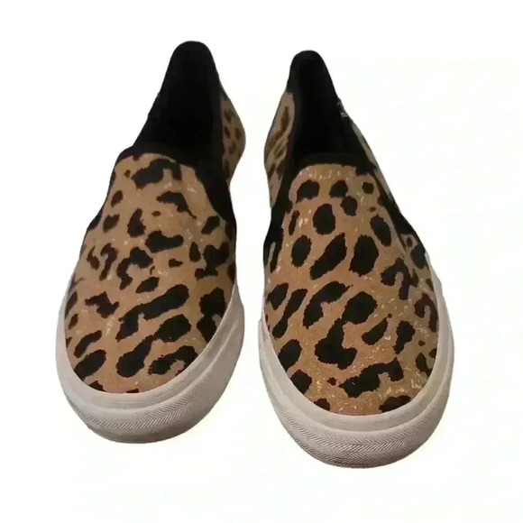 Keds Double Decker tan leopard print slip on sneakers sz 5.5 women's - Picture 2 of 6